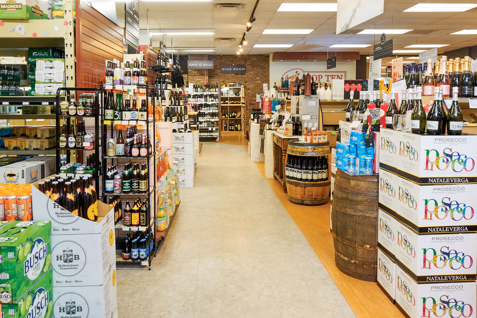 Wine aisles at Gary’s Wine & Marketplace