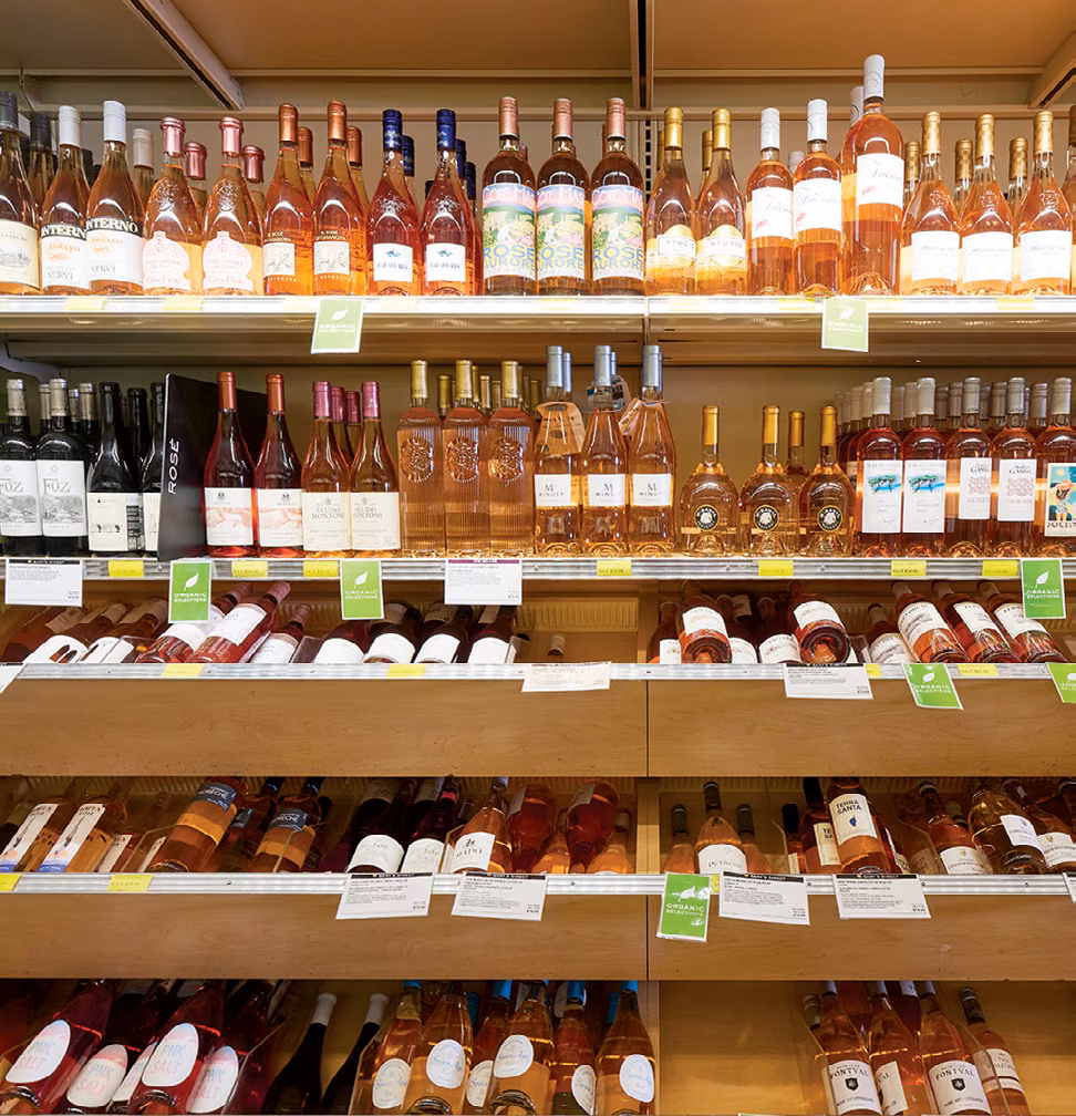 The rosé selection at Gary’s Wine & Marketplace